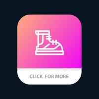 Stiefel Wanderer Wanderweg Boot Mobile App Button Android- und iOS-Line-Version vektor