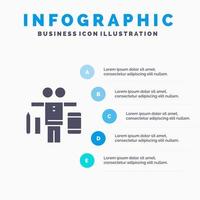 balans liv spela arbete fast ikon infographics 5 steg presentation bakgrund vektor