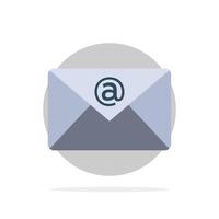 E-Mail-Posteingang E-Mail-Symbol mit flacher Farbe und abstraktem Kreishintergrund vektor