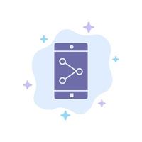 app dela med sig mobil mobil Ansökan blå ikon på abstrakt moln bakgrund vektor