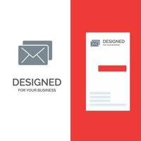 Business-Mail-Nachricht graues Logo-Design und Visitenkartenvorlage vektor