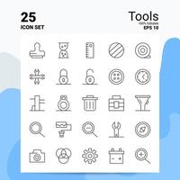 25 Tools-Icon-Set 100 bearbeitbare Eps 10 Dateien Business-Logo-Konzept-Ideen-Line-Icon-Design vektor