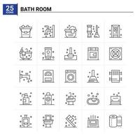 25 Badezimmer Icon Set Vektor Hintergrund