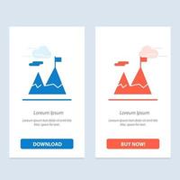 abgeschlossene Geschäftsmission Motivation blau und rot Laden Sie jetzt herunter und kaufen Sie die Kartenvorlage für Web-Widgets vektor