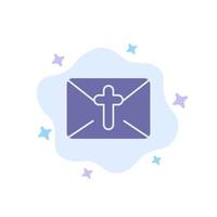 Massage Mail Feiertag Ostern blaues Symbol auf abstraktem Wolkenhintergrund vektor
