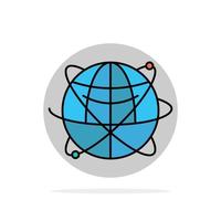 Globus Geschäftsdaten globale Internet-Ressourcen Welt abstrakte Kreis Hintergrund flache Farbe Symbol vektor