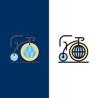 big bike dream inspiration icons flach und linie gefüllt icon set vektor blauen hintergrund