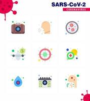 25 Coronavirus Notfall Iconset blaues Design wie Zielwarnung Fieber Urlaub Flugzeug virales Coronavirus 2019nov Krankheitsvektor Designelemente vektor