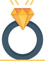 ring diamant antrag ehe liebe flache farbe symbol vektor symbol banner vorlage