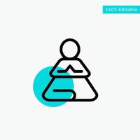 schnelles Meditationstraining Yoga türkis Highlight Kreis Punkt Vektor Icon