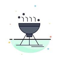 kochen bbq camping essen grill flache farbe symbol vektor