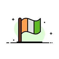 Flagge Irland irisch Geschäft flache Linie gefüllt Symbol Vektor Banner Vorlage