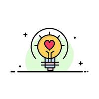 Birne Valentinstag Licht Glühbirne Tipps Business Logo Vorlage flache Farbe vektor