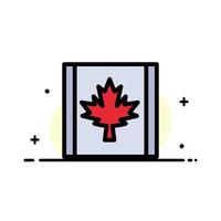 kanada flagga blad företag platt linje fylld ikon vektor baner mall