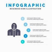 Anonymer Künstler Autor Urheberschaft kreative feste Ikone Infografiken 5 Schritte Präsentationshintergrund vektor