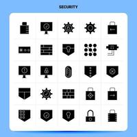 solide 25 Security Icon Set Vektor Glyphe Stil Design schwarze Icons Set Web und mobile Geschäftsideen Design Vektor Illustration