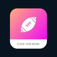 amerikan boll fotboll nfl rugby mobil app knapp android och ios glyf version vektor
