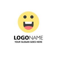 Emojis glücklich Motivation Business Logo Vorlage flache Farbe vektor