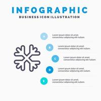 snö snö flingor vinter- kanada linje ikon med 5 steg presentation infographics bakgrund vektor