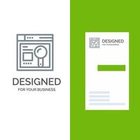 browser webb Sök utbildning grå logotyp design och företag kort mall vektor