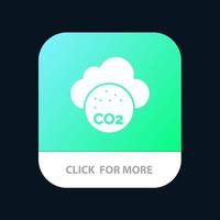 luft carbone dioxid co2 förorening mobil app knapp android och ios glyf version vektor