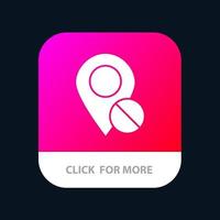 Positionskartenmarkierungsstift Medizinische mobile App-Schaltfläche Android- und iOS-Glyphenversion vektor