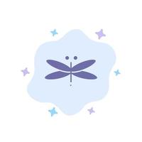 Drachen-Libelle Drachen fliegen blaues Symbol des Frühlings auf abstraktem Wolkenhintergrund vektor