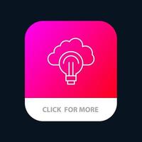 idee glühbirne fokus erfolg mobile app button android und ios line version vektor