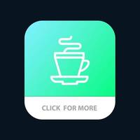 teetasse kaffee indische mobile app-schaltfläche android- und ios-linienversion vektor