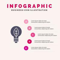 natur av kraft Glödlampa fast ikon infographics 5 steg presentation bakgrund vektor