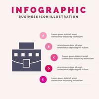 Benutzertasche Business Office solides Symbol Infografiken 5 Schritte Präsentationshintergrund vektor