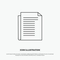 dokumentera notera Rapportera papper linje ikon vektor