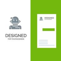 Roboter Berater Berater Berater Algorithmus Analytiker graues Logodesign und Visitenkartenvorlage vektor