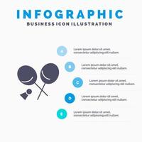 Badmintonschläger Sport Feder solide Symbol Infografiken 5 Schritte Präsentationshintergrund vektor