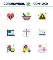 covid19 skydd coronavirus hängande 9 platt Färg ikon uppsättning sådan som kemist utnämning fel fråga medicinsk viral coronavirus 2019 nov sjukdom vektor design element