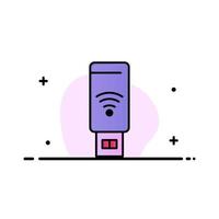 uSB wiFi service signal företag platt linje fylld ikon vektor baner mall