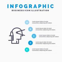 Business Forward Leader Path Anbieter Liniensymbol mit 5 Schritten Präsentation Infografiken Hintergrund vektor