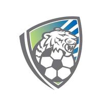 tiger fotboll boll sköld vektor