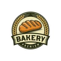 Vintage Retro-Bäckerei-Logo-Design-Vektor-Vorlage vektor