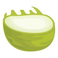 Halber Kohlrabi-Symbol Cartoon-Vektor. gesundes Essen vektor