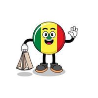 karikatur des senegal-flaggeneinkaufs vektor