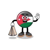 Cartoon von Jordan Flag Shopping vektor