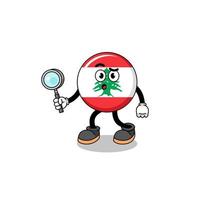 maskottchen der libanon-flaggensuche vektor