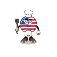 maskottchenillustration des liberia-flaggenchefs vektor