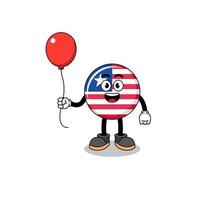 Karikatur der Liberia-Flagge, die einen Ballon hält vektor