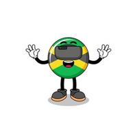 Illustration der Jamaika-Flagge mit einem VR-Headset vektor