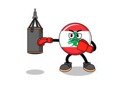 illustration des libanon-flaggenboxers vektor