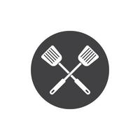 spatel och panorera logotyp ikon av matlagning och kithen vektor