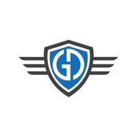 gd, dg Flügel Brief Logo Symbol Illustration Vektor