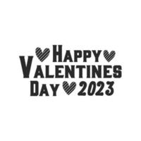 Happy Valentines Day 2023 rote Farbgestaltung. vektor